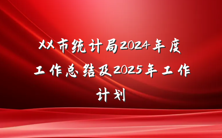 XX市统计局2024年度工作总结及2025年工作计划