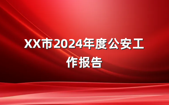 XX市2024年度公安工作报告