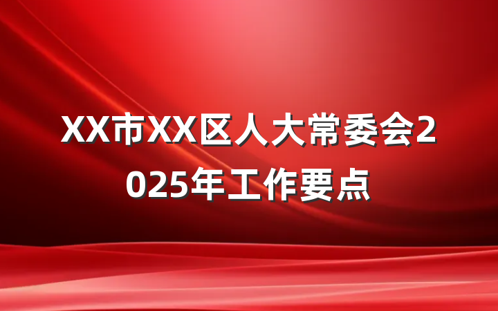 XX市XX区人大常委会2025年工作要点