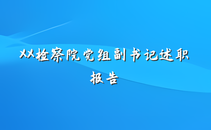 XX检察院党组副书记述职报告
