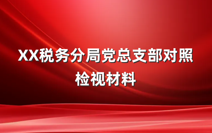 XX税务分局党总支部对照检视材料