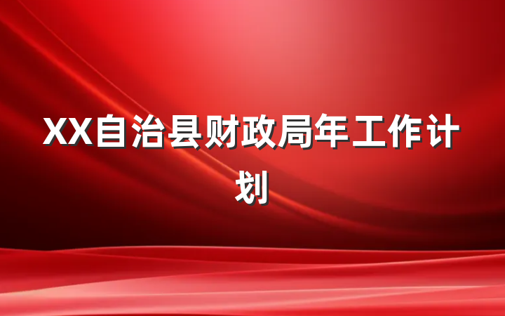 XX自治县财政局年工作计划