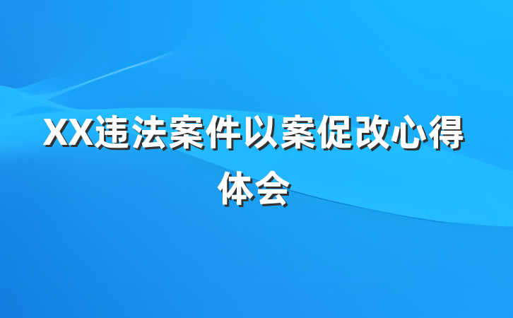 XX违法案件以案促改心得体会