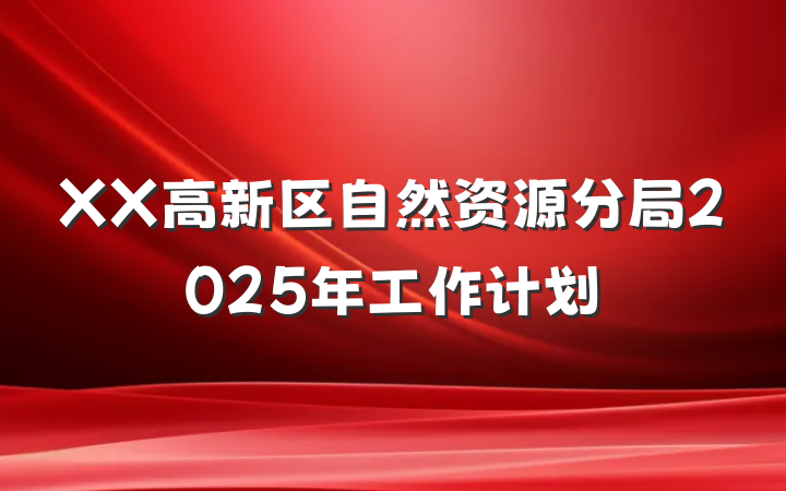 XX高新区自然资源分局2025年工作计划