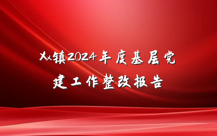 Xx镇2024年度基层党建工作整改报告