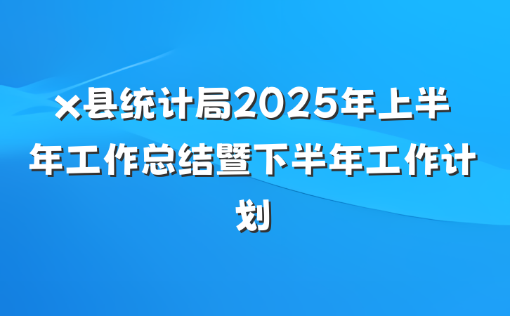 x县统计局2025年上半年工作总结暨下半年工作计划