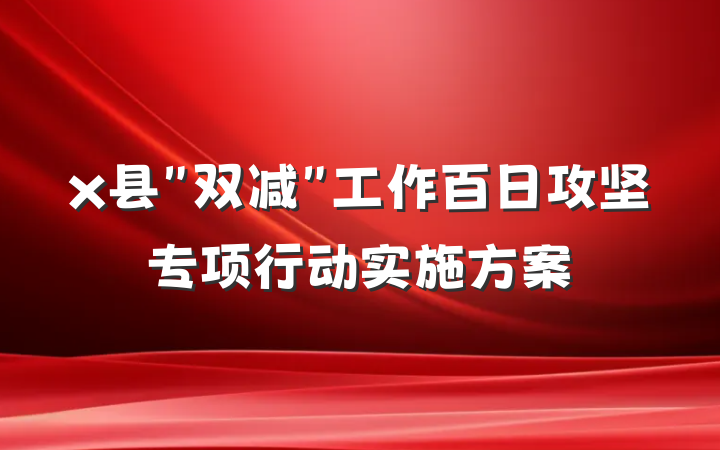 x县＂双减＂工作百日攻坚专项行动实施方案