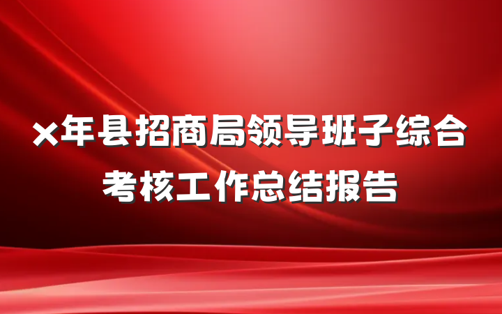 x年县招商局领导班子综合考核工作总结报告