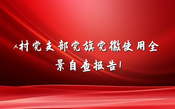 x村党支部党旗党徽使用全景自查报告1