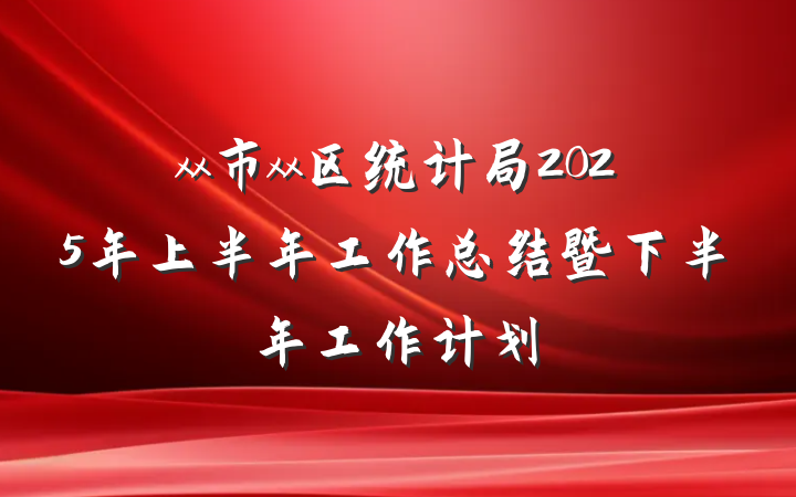 xx市xx区统计局2025年上半年工作总结暨下半年工作计划